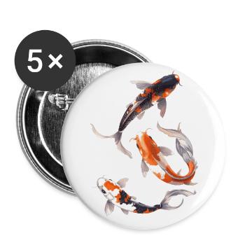 Koi Carp Best Selling T-Shirt - Buttons large 2.2''/56 mm (5-pack) - white - Front