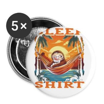 Relax with our "sleep sloth" design - Buttons large 2.2''/56 mm (5-pack) - white - Front