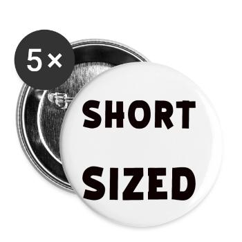 Unique stature "I'm not short, I have - Buttons large 2.2''/56 mm (5-pack) - white - Front