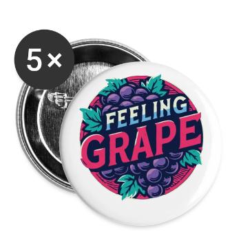 Feeling Grape Pun Winemaker Wine Shirt - Buttons large 2.2''/56 mm (5-pack) - white - Front