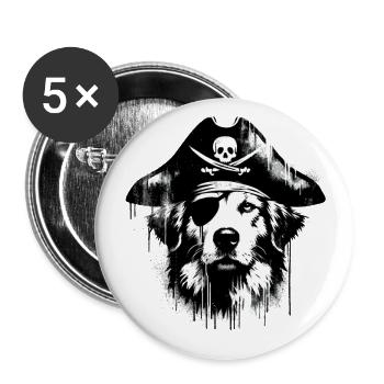 Pirate Dog Pirate Dog Graffiti Street Art Style - Buttons large 2.2''/56 mm (5-pack) - white - Front