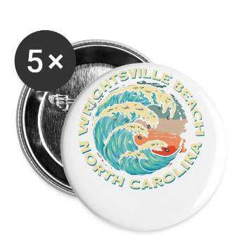 Wrightsville Beach, North Carolina - Buttons groß 56 mm (5er Pack) - Weiß - Vorne