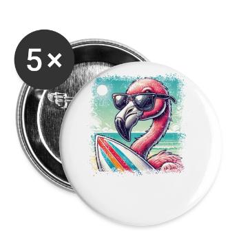 Ride the waves in style with our Surf - Buttons large 2.2''/56 mm (5-pack) - white - Front