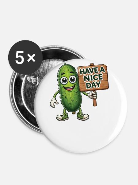 Have A Nice Day - Buttons groß 56 mm (5er Pack) - Weiß