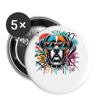 Bringen Sie Den Style Mit Unserem Cool Dog Auf Den - Buttons groß 56 mm (5er Pack) - Weiß - Vorne