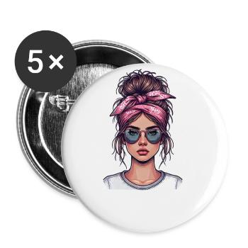 Meilleure maman de tous les temps - Lot de 5 grands badges (56 mm) - blanc - Devant