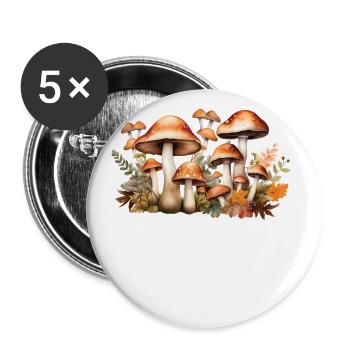 Wildpilz Und Mond Keine Zeit, Ich Suche - Buttons groß 56 mm (5er Pack) - Weiß - Vorne