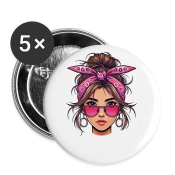 Meilleure maman de tous les temps - Lot de 5 grands badges (56 mm) - blanc - Devant