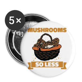 Mushroom picking so many mushrooms - Buttons large 2.2''/56 mm (5-pack) - white - Front