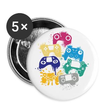 Gaming-legende Ich Habe Mein Spiel Unterbrochen, - Buttons groß 56 mm (5er Pack) - Weiß - Vorne