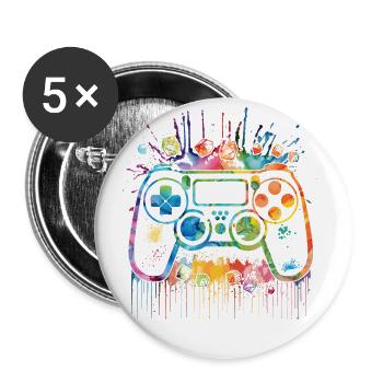 Gaming-legende Ich Habe Mein Spiel Unterbrochen, - Buttons groß 56 mm (5er Pack) - Weiß - Vorne
