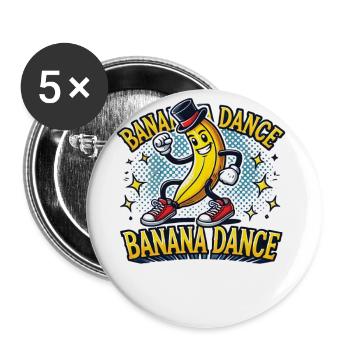 Add some banana dance to your style - Buttons large 2.2''/56 mm (5-pack) - white - Front