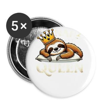 Détendez-vous avec notre Nap Queen Sloth - Lot de 5 grands badges (56 mm) - blanc - Devant