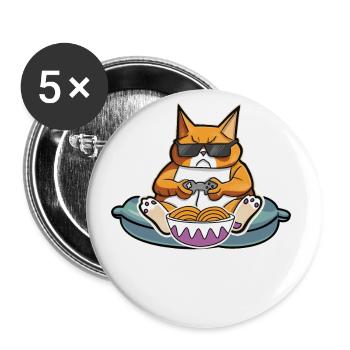 Jouez à des jeux à la manette, à des jeux, à des anime ou à des - Lot de 5 grands badges (56 mm) - blanc - Devant