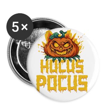 Citrouille hocus-pocus d’Halloween - Lot de 5 grands badges (56 mm) - blanc - Devant