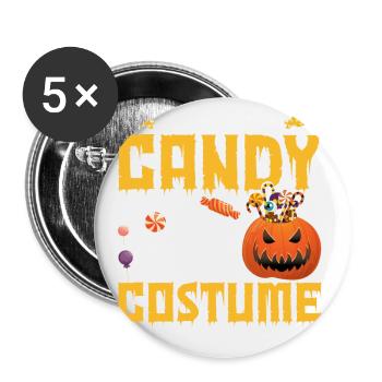 Halloween costume that is my candy tester - Buttons large 2.2''/56 mm (5-pack) - white - Front