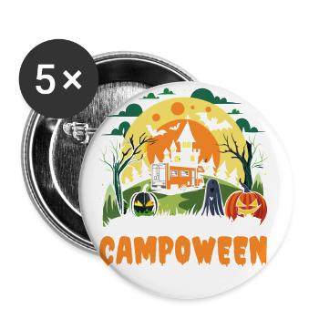 Design d’Halloween « This Is My Campoween » - Lot de 5 grands badges (56 mm) - blanc - Devant