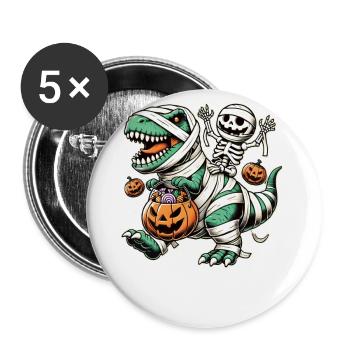 Célébrez le tournant préhistorique à Halloween - Lot de 5 grands badges (56 mm) - blanc - Devant