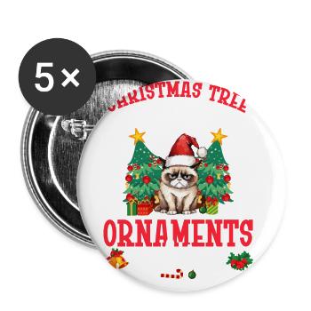 Christmas Tree, Oh Christmas Tree, Your Ornaments - Buttons large 2.2''/56 mm (5-pack) - white - Front