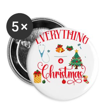 Tout ce que je veux pour Noël, c’est - Lot de 5 grands badges (56 mm) - blanc - Devant