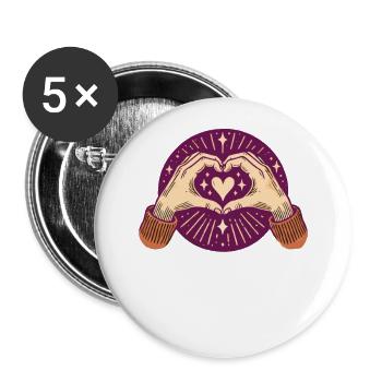 I love my boyfriend Happy New Year's Eve - Buttons large 2.2''/56 mm (5-pack) - white - Front