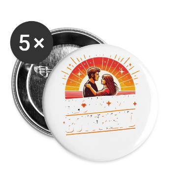 I love my boyfriend Happy New Year's Eve - Buttons large 2.2''/56 mm (5-pack) - white - Front
