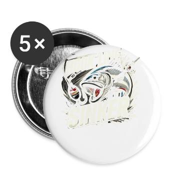 Angeln Mit Unserem Design „haken, Leine Und - Buttons groß 56 mm (5er Pack) - Weiß - Vorne