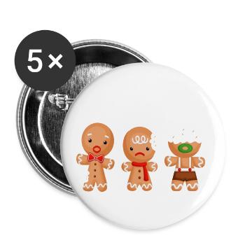 I'm only here for the Christmas cookies - Buttons large 2.2''/56 mm (5-pack) - white - Front