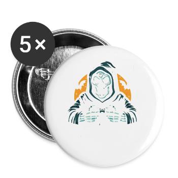 Ghoul Player One-design - Buttons large 2.2''/56 mm (5-pack) - white - Front