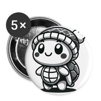 Curious Turtle - Hat Explorer - Buttons groß 56 mm (5er Pack) - Weiß - Vorne