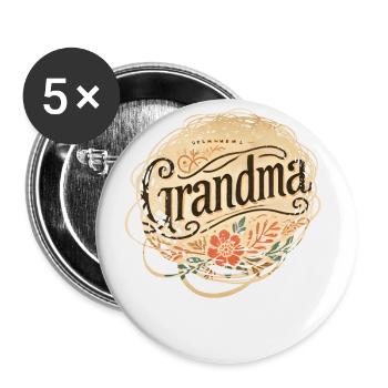 Celebrate the Heart and Warmth of the Grandma Family - Buttons large 2.2''/56 mm (5-pack) - white - Front