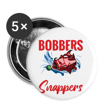 Angeln: Ich Zeige Den Red Snappern Meine Bobber - Buttons groß 56 mm (5er Pack) - Weiß - Vorne
