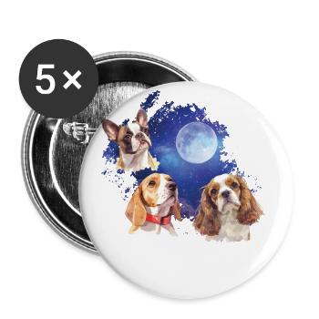 Bringen Sie Den Style Mit Unserem Cool Dog - Buttons groß 56 mm (5er Pack) - Weiß - Vorne