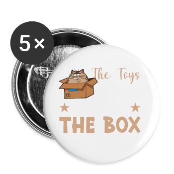 Katze Ich Will Das Spielzeug Nicht, Das In Der - Buttons groß 56 mm (5er Pack) - Weiß - Vorne