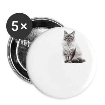Cat, I'm just talking to my Siberian today - Buttons large 2.2''/56 mm (5-pack) - white - Front