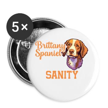 Hund Wenn Sie Meinen Brittany Spaniel Verletzen, - Buttons groß 56 mm (5er Pack) - Weiß - Vorne