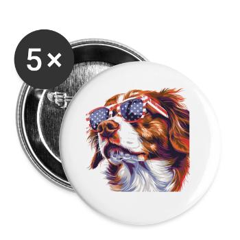 Bringen Sie Den Style Mit Unserem Cool Dog Auf Den - Buttons groß 56 mm (5er Pack) - Weiß - Vorne