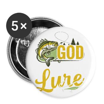 fish, I'm only afraid of God and the - Buttons large 2.2''/56 mm (5-pack) - white - Front