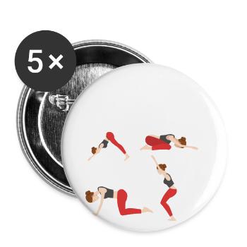 Quand les garçons voient comment les femmes font du yoga, - Lot de 5 grands badges (56 mm) - blanc - Devant