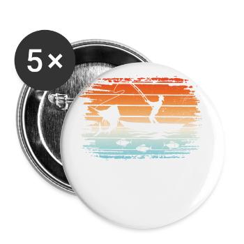 Fishing It's all fun and games until you - Buttons large 2.2''/56 mm (5-pack) - white - Front