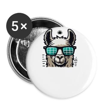 Math is not a llama design - Buttons large 2.2''/56 mm (5-pack) - white - Front