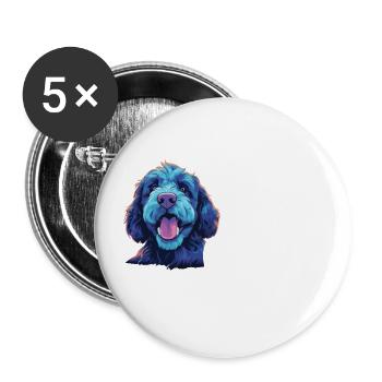 Bernedoodle, official dog of the coolest - Buttons large 2.2''/56 mm (5-pack) - white - Front