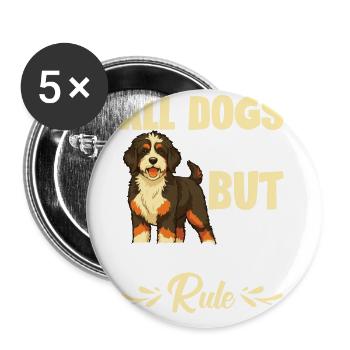 All dogs are cool, but the Bernedoodles rule - Buttons large 2.2''/56 mm (5-pack) - white - Front