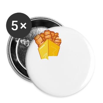 Was Meinst Du Damit, Dass Ich Genug Tequeños - Buttons groß 56 mm (5er Pack) - Weiß - Vorne