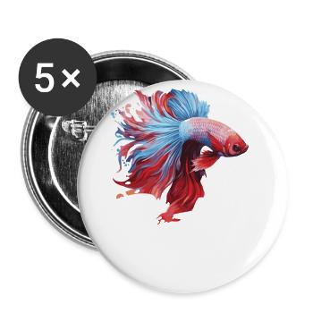 I'm Just Betta Fish - Buttons groß 56 mm (5er Pack) - Weiß - Vorne