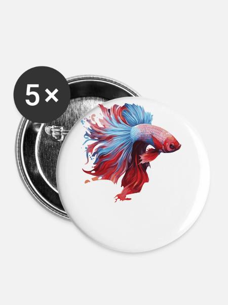 I'm Just Betta Fish - Buttons groß 56 mm (5er Pack) - Weiß