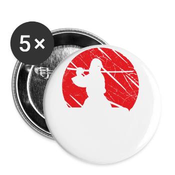 Kendo likes to show what Hit Like A Girl really is - Buttons large 2.2''/56 mm (5-pack) - white - Front