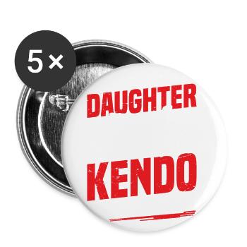 Berühre Meine Tochter Und Deine Erste - Buttons groß 56 mm (5er Pack) - Weiß - Vorne