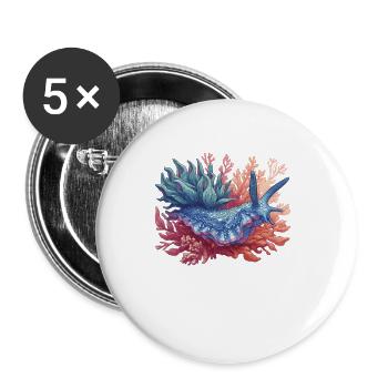 Nacktschnecke, Ich Tauche Nur Für Nudies - Buttons groß 56 mm (5er Pack) - Weiß - Vorne