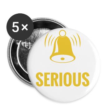 Handbells Yes, it's a serious one - Buttons large 2.2''/56 mm (5-pack) - white - Front
